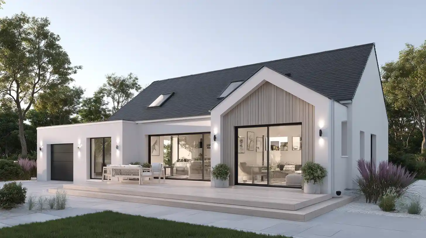 Maison traditionnelle mais néanmoins moderne conçue par le cabinet de maîtrise d'œuvre Bonne Pioche à Nantes